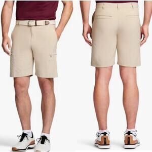 Izod Men's Shorts Golf Swing Flex Stretch UPF 50 Cargo Beige Size 36